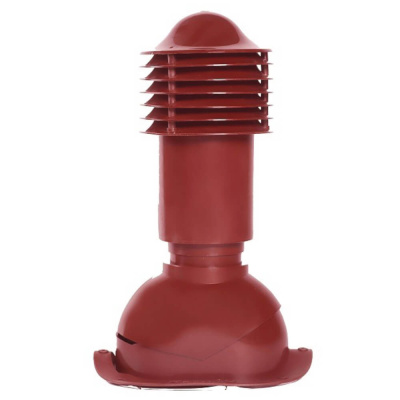 Труба вентиляционная VIOTTO d110мм h550мм для металлочерепицы RAL3005 красное вино утепленная вид сбоку